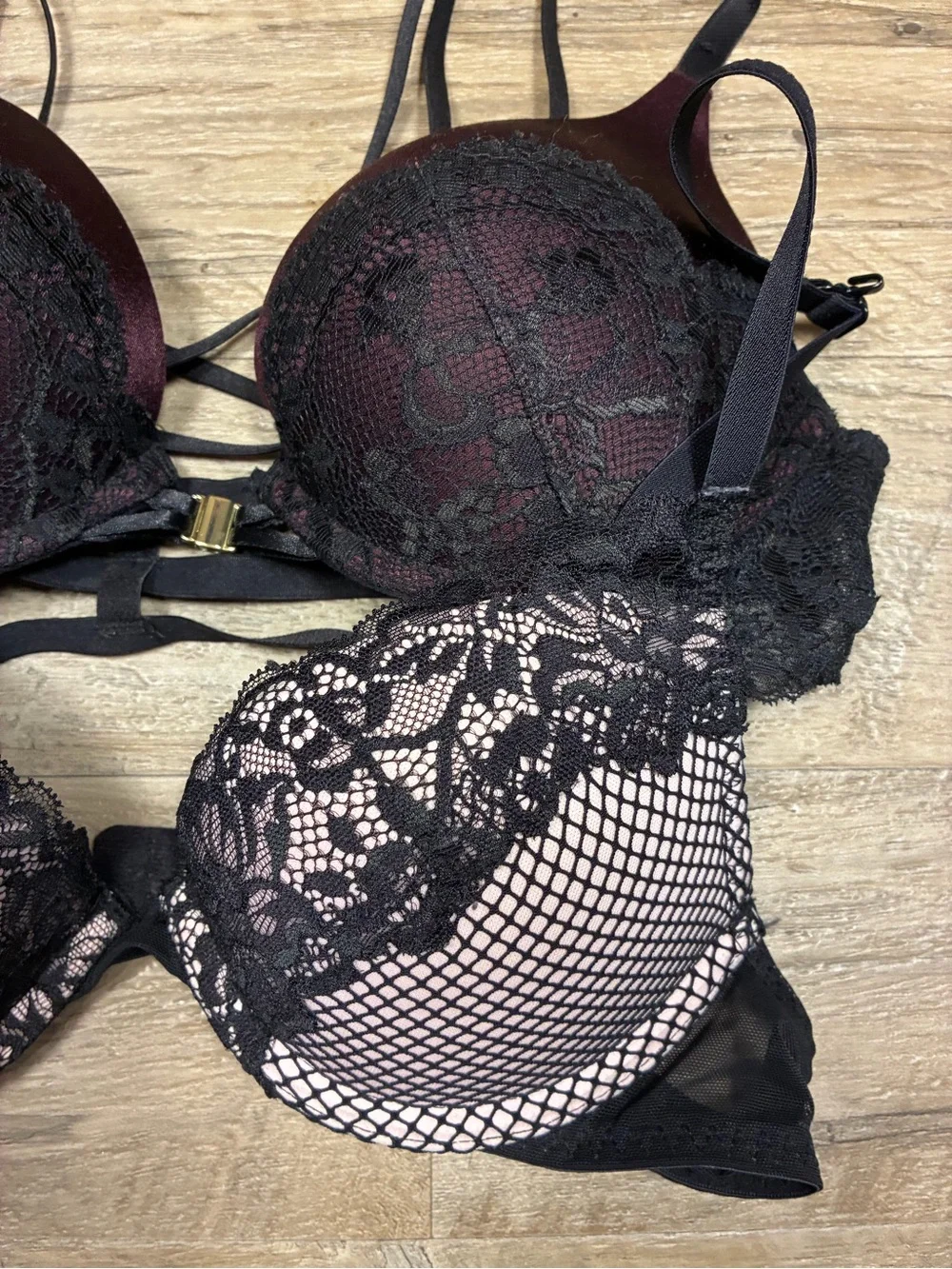 La Senza 2 Push Up Bras Obsession Plunge Lace Hello Sugar